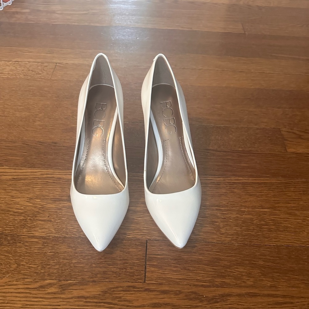 BCBG White Alabaster Heels